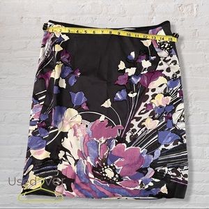 T Tahari A Line Floral skirt Sz 6